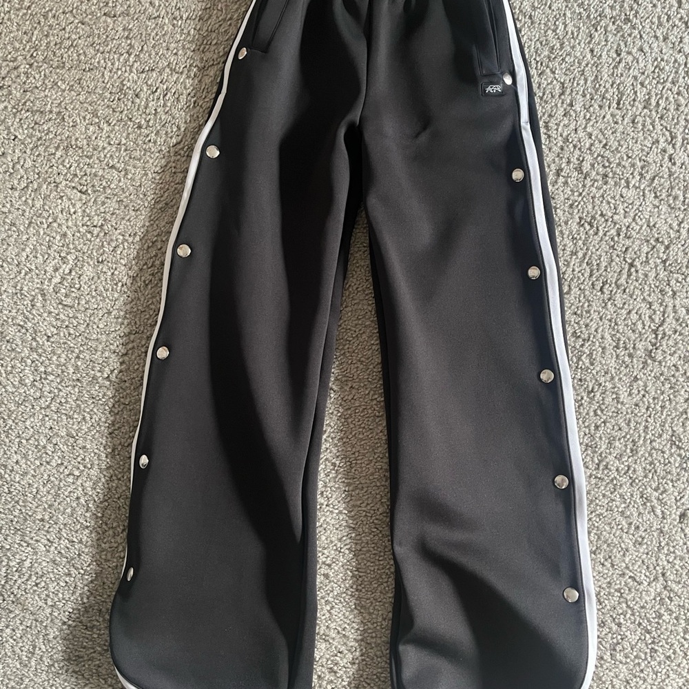 Tiger Friday Black Track Pants with White Accents